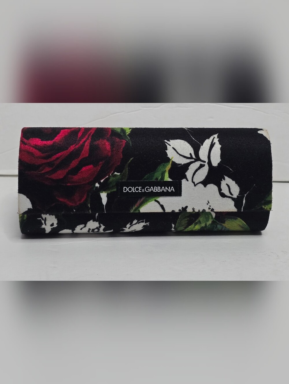 Dolce & Gabbana Sunglasses CASE ONLY Floral Black Red Clutch Print Hard